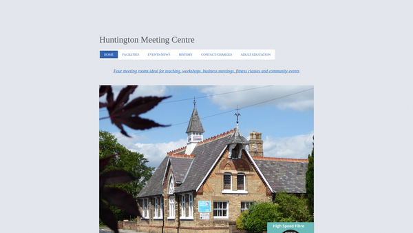 Screenshot of the Huntington Community Centre website