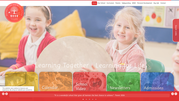 Screenshot of the Marsden Infants and Nursery PTFA website