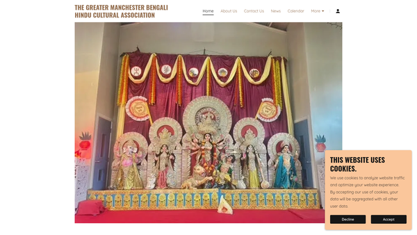 Screenshot of the The Greater Manchester Bengali Hindu Cultural Association website