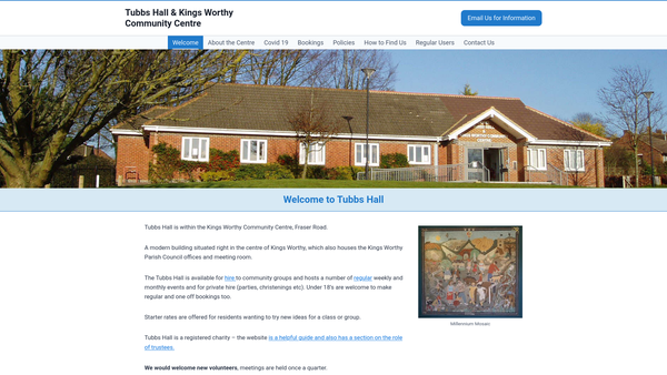 Screenshot of the Tubbs Community Building Management Committee website