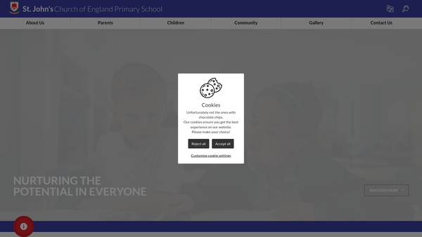 Screenshot of the St John's School Parents And Friends Association (Tunbridge Wells) website