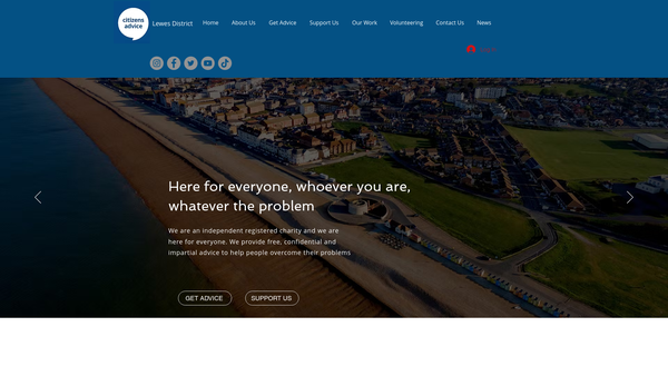 Screenshot of the Lewes District Citizens Advice Bureau website