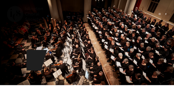 Screenshot of the Islington Choral Society website