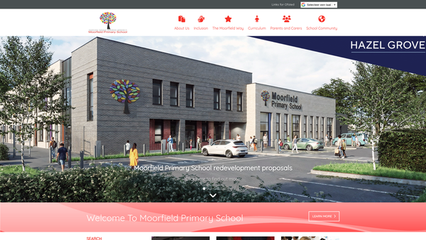 Screenshot of the Moorfield Home And School Association website