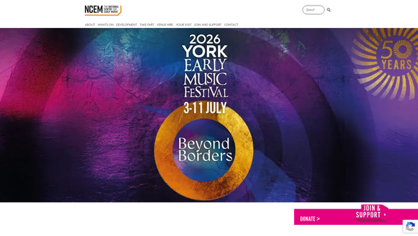 Screenshot of the The York Early Music Foundation website