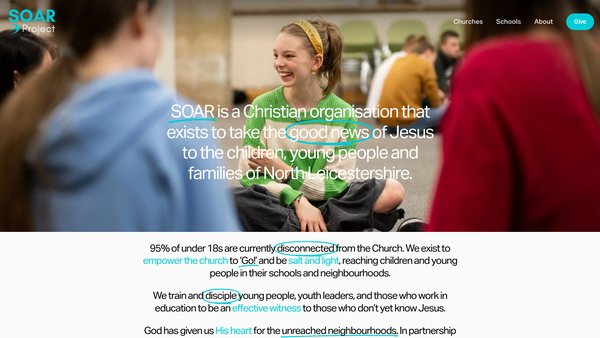Screenshot of the The Soar Project website
