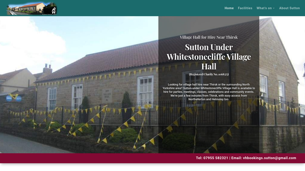 Screenshot of the Sutton-Under-Whitestoncliffe Village Institute website