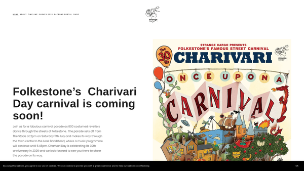 Screenshot of the Strange Cargo Arts Company Limited website