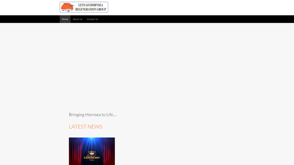 Screenshot of the "Lets Go Hornsea" Regeneration Group website