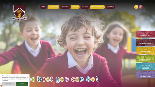 Screenshot of the The Hayes Primary School Educational Trust Fund website
