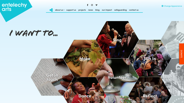 Screenshot of the Entelechy Arts Limited website