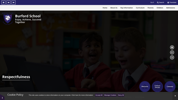 Screenshot of the Burford School Fund (Marlow Bottom) website