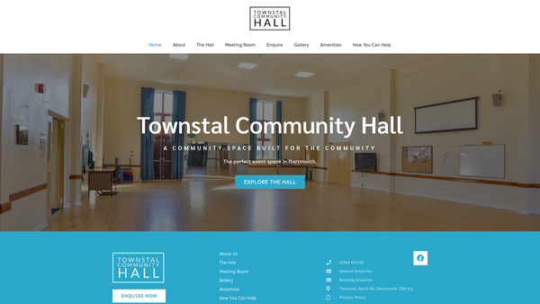 Screenshot of the Townstal Community Hall Association website