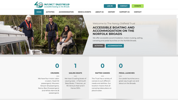 Screenshot of the The Nancy Oldfield Trust Limited website