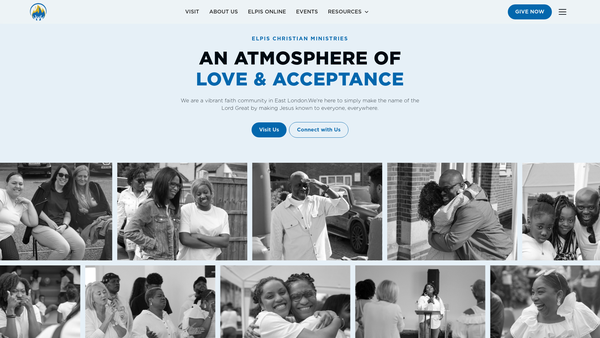 Screenshot of the Elpis Ministries website