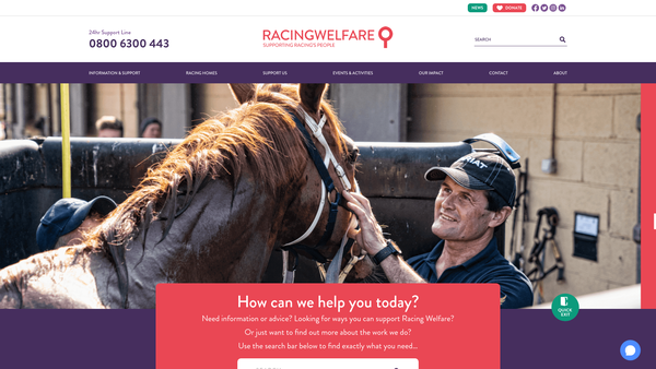Screenshot of the The Rous Charity website