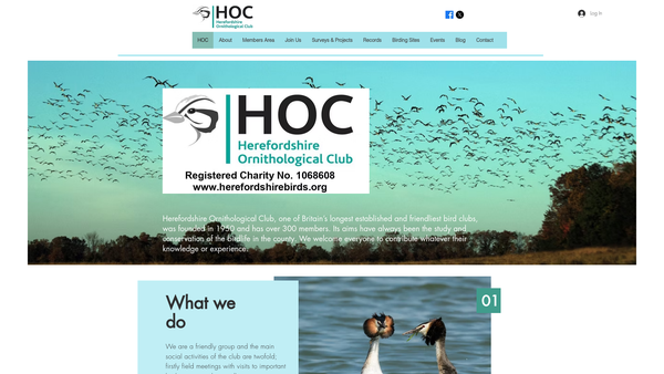 Screenshot of the Herefordshire Ornithological Club website