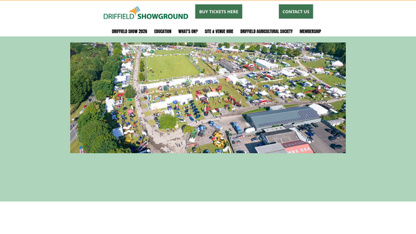Screenshot of the Driffield Agricultural Society website