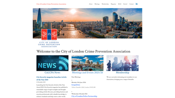 Screenshot of the City Of London Crime Prevention Association website