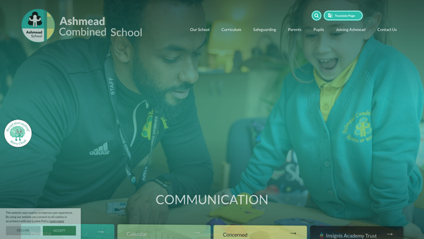 Screenshot of the Ashmead School Fund website