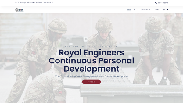 Screenshot of the Royal Engineers Vocational Education And Training Trust website