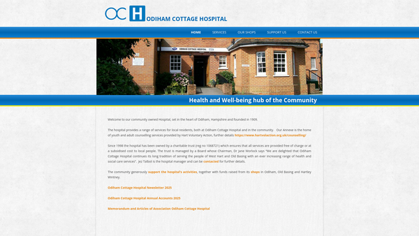 Screenshot of the Odiham Cottage Hospital Combined Trusts (Incorporating The League Of Friends Of Och) Limited website