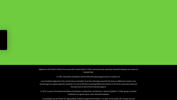 Screenshot of the Halton Village Millennium Green Trust website