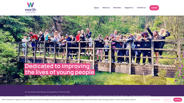 Screenshot of the The Worth Foundation Limited website