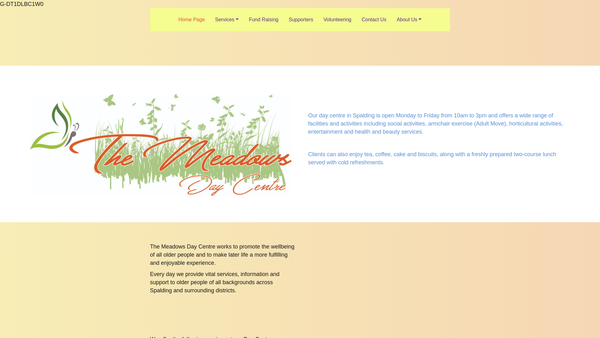 Screenshot of the The Meadows Day Centre website