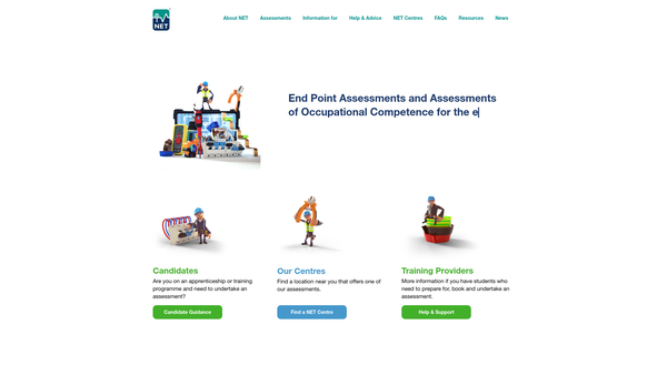 Screenshot of the National Electrotechnical Training Organisation website