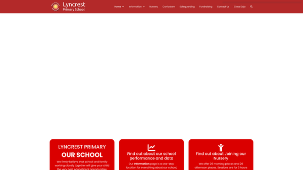 Screenshot of the Lyncrest Parents, Teachers And Friends Association website