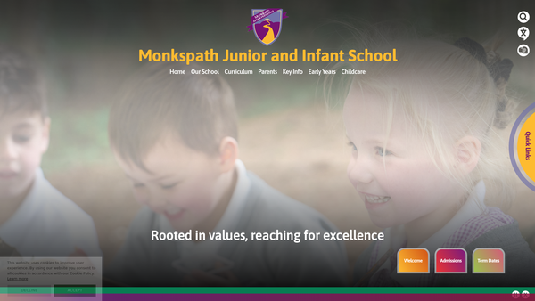Screenshot of the Monkspath Junior And Infant School Parent Teacher Association website