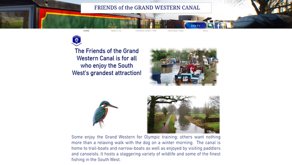 Screenshot of the Grand Western Canal Association Limited website