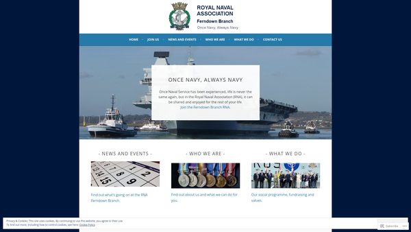 Screenshot of the Royal Naval Association (Ferndown Branch) website
