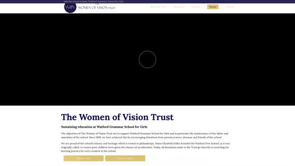 Screenshot of the The Women Of Vision Trust website