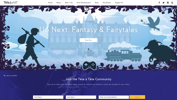 Screenshot of the Tete A Tete Productions Limited website