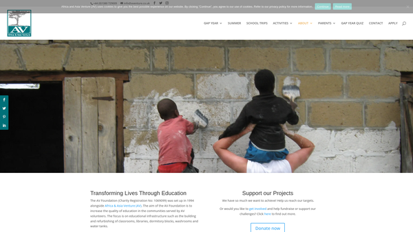 Screenshot of the A V Foundation website