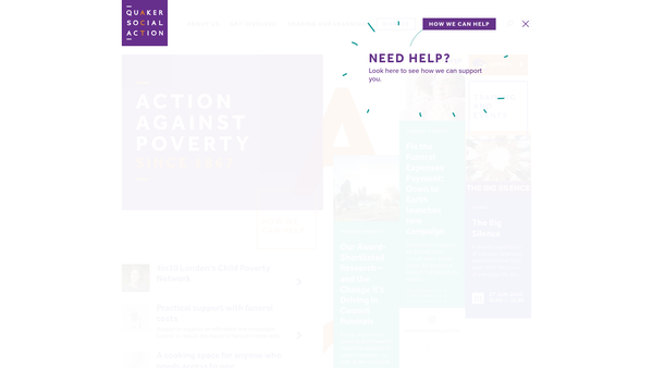 Screenshot of the Quaker Social Action website