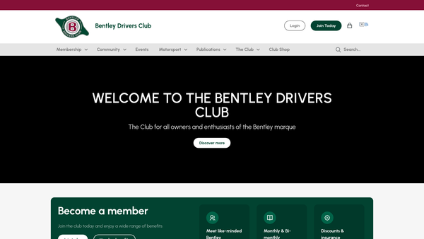 Screenshot of the The W O Bentley Memorial Foundation website