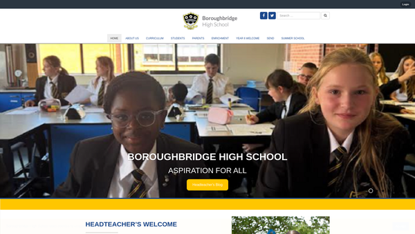 Screenshot of the Boroughbridge High School Fund website