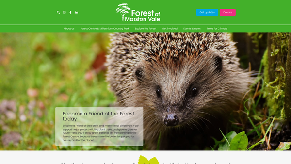 Screenshot of the The Forest Of Marston Vale Trust website