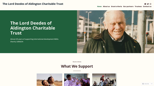 Screenshot of the The Lord Deedes Of Aldington Charitable Trust website