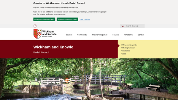 Screenshot of the Wickham Water Meadows Millennium Green Trust website