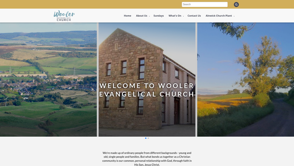 Screenshot of the Wooler Evangelical Church website