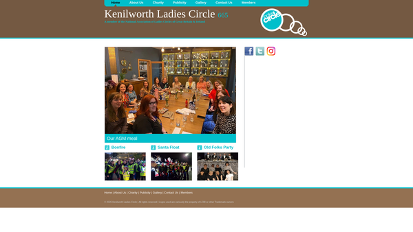 Screenshot of the Kenilworth Ladies' Circle No.665 Charity Fund website