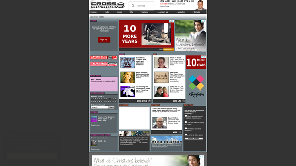 Screenshot of the Cross Rhythms website