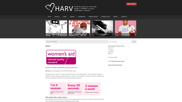 Screenshot of the Harv Outreach Team website