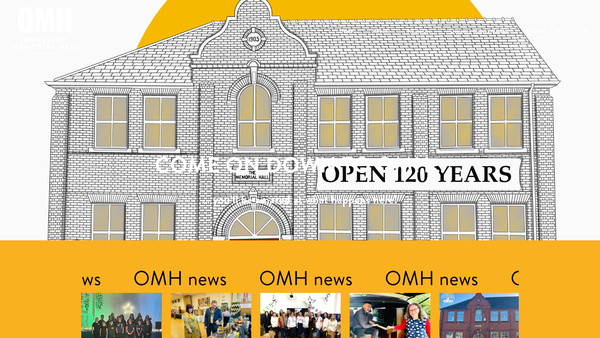 Screenshot of the The Memorial Hall Oswestry website