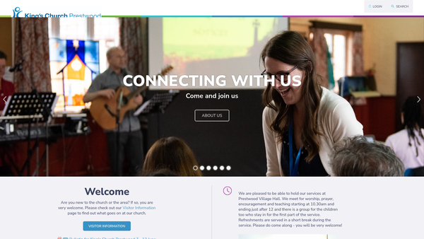 Screenshot of the The King's Church (Prestwood) website