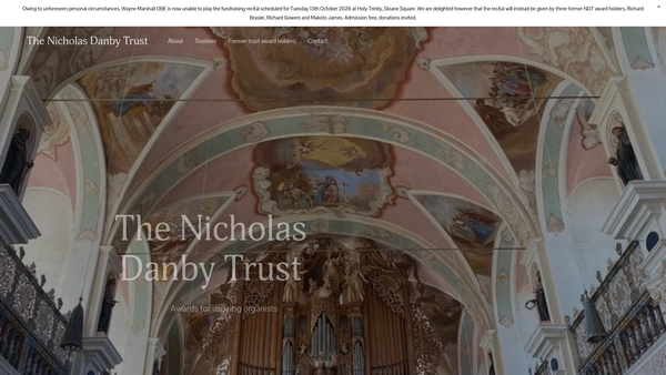 Screenshot of the The Nicholas Danby Trust website